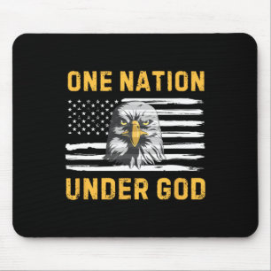 Patriotische Adlerflagge 4. Juli eine Nation unter Mousepad