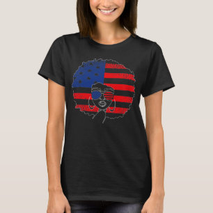 Patriotische Afrikanische Amerikanerin am 4. Juli T-Shirt