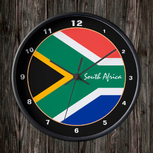 Patriotische Afrikanische Flagge, Südafrika Zuhaus Runde Wanduhr