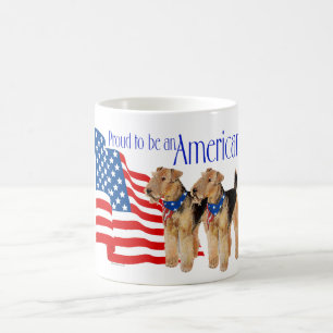 Patriotische Airedale Terrier Kaffeetasse