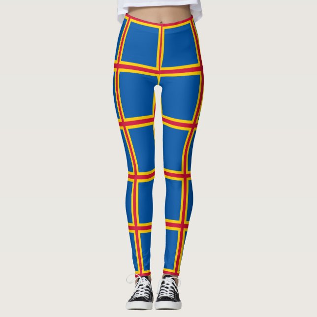 Patriotische Åland-Inseln Flag-Leggings Leggings (Vorderseite)