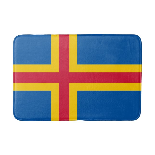 Patriotische Åland-Inseln-Flagge Badematte (Vorderseite)