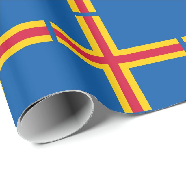 Patriotische Åland-Inseln-Flagge Geschenkpapier (Rolleneckpunkt)