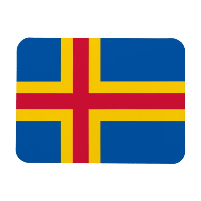 Patriotische Åland-Inseln-Flagge Magnet (Horizontal)