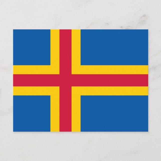 Patriotische Åland-Inseln-Flagge Postkarte (Vorderseite)