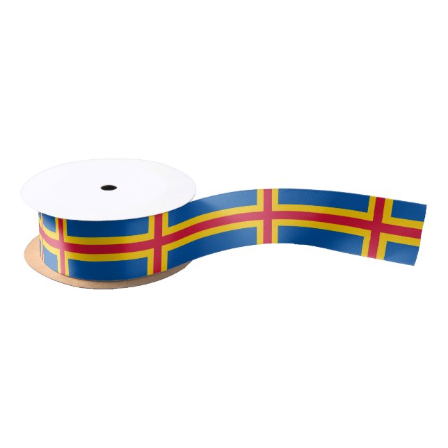 Patriotische Åland-Inseln-Flagge Satinband (Spule)