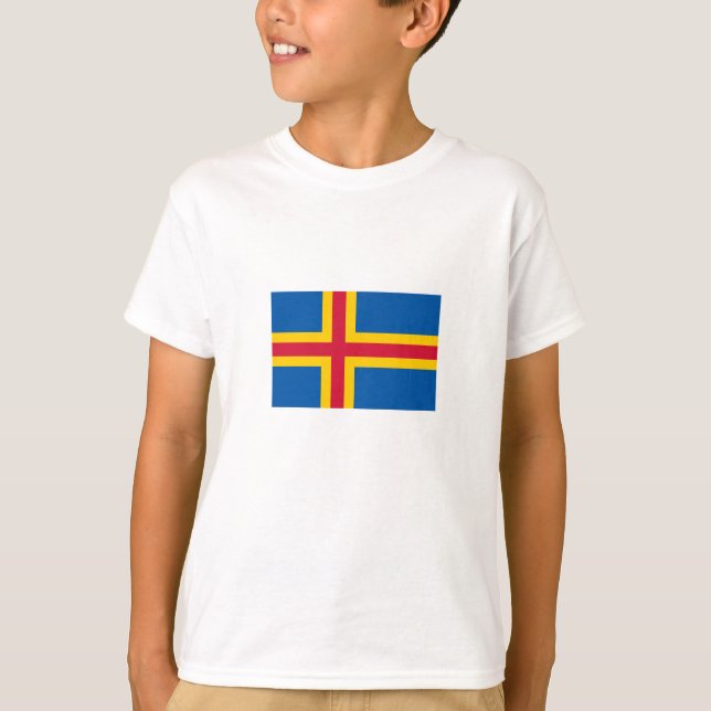 Patriotische Åland-Inseln-Flagge T-Shirt (Vorderseite)