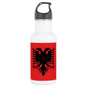 Patriotische albanische Flagge Edelstahlflasche