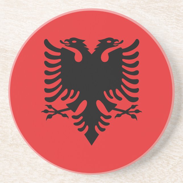Patriotische albanische Flagge Getränkeuntersetzer (Vorne)