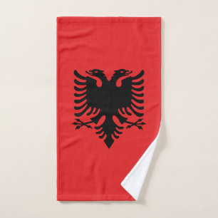 Patriotische albanische Flagge Handtuch