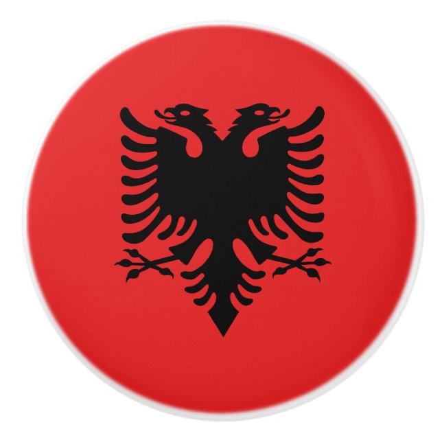 Patriotische albanische Flagge Keramikknauf (Vorderseite)