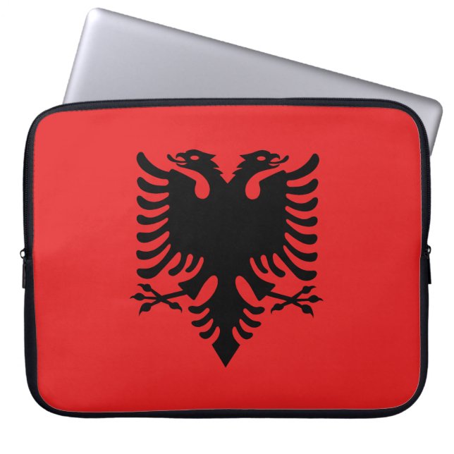 Patriotische albanische Flagge Laptopschutzhülle (Vorderseite)