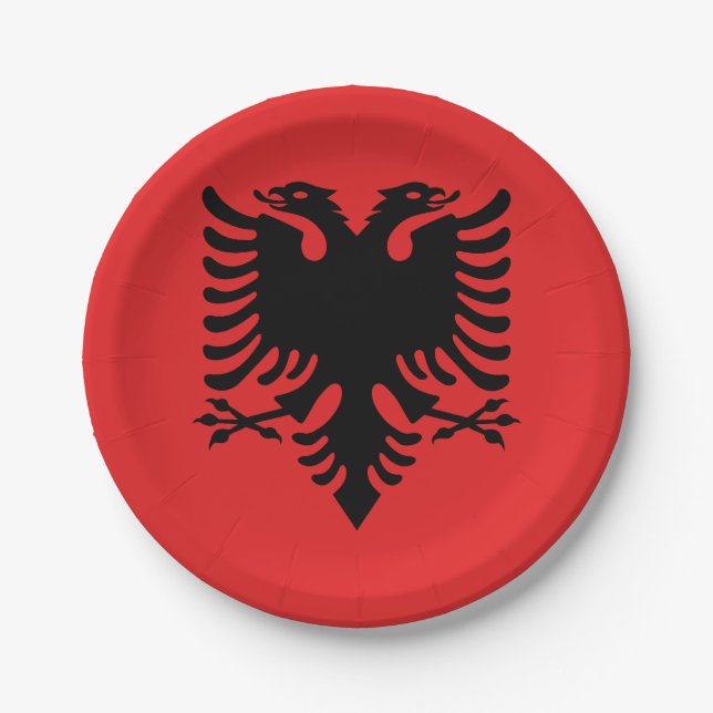 Patriotische albanische Flagge Pappteller (Vorderseite)