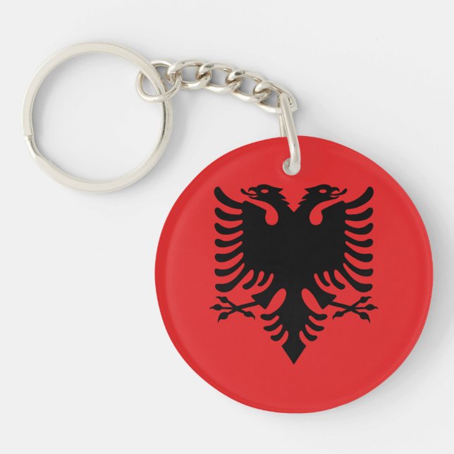 Patriotische albanische Flagge Schlüsselanhänger (Vorderseite)