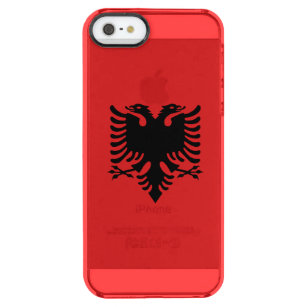 Patriotische albanische Flagge Durchsichtige iPhone SE/5/5s Hülle