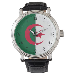 Patriotische algerische Flagge Armbanduhr