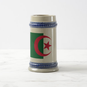 Patriotische algerische Flagge Bierglas
