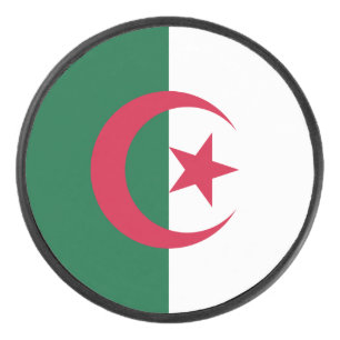 Patriotische algerische Flagge Eishockey Puck