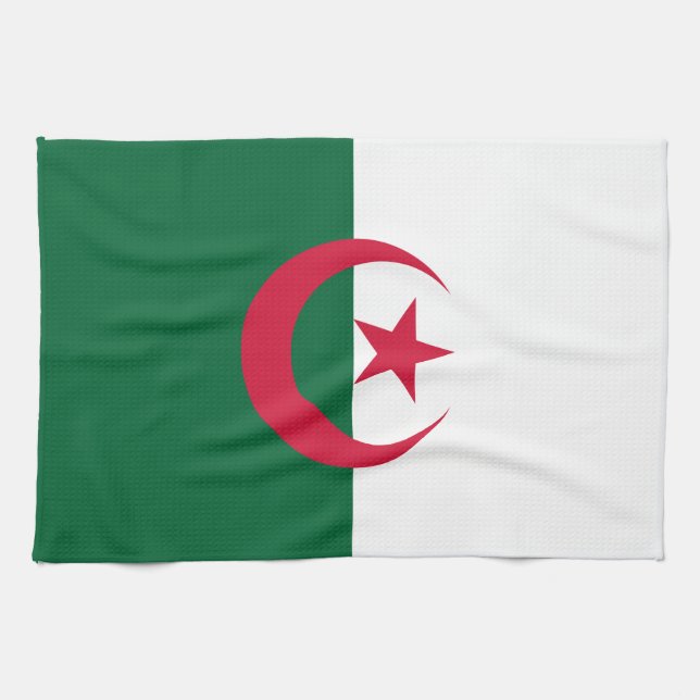 Patriotische algerische Flagge Geschirrtuch (Horizontal)