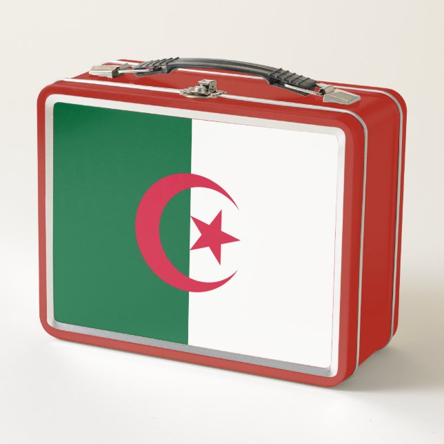 Patriotische algerische Flagge Metall Brotdose (Vorderseite)