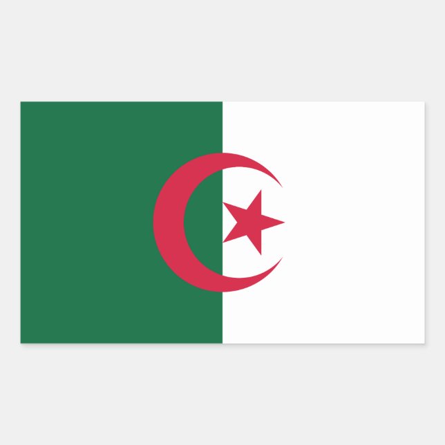 Patriotische algerische Flagge Rechteckiger Aufkleber (Vorderseite)