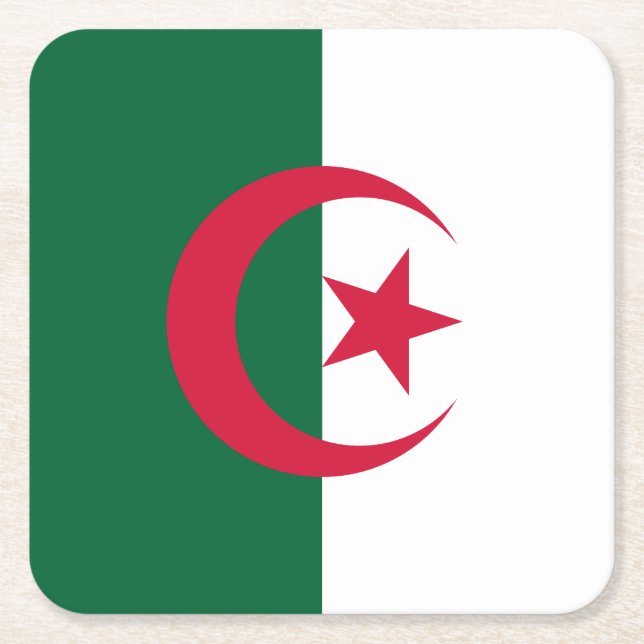 Patriotische algerische Flagge Rechteckiger Pappuntersetzer (Vorderseite)