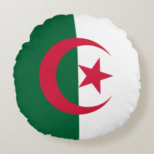 Patriotische algerische Flagge Rundes Kissen