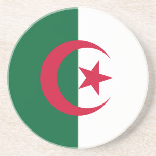 Patriotische algerische Flagge Sandstein Untersetzer