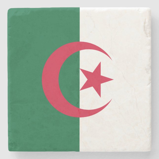 Patriotische algerische Flagge Steinuntersetzer (Vorderseite)