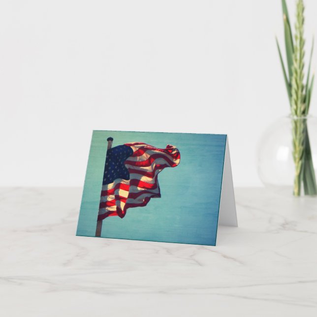 Patriotische American Flag Note Card Dankeskarte (Vorderseite)