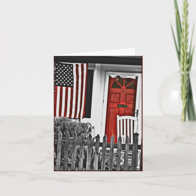 Patriotische American Front Pornokarte Dankeskarte (Vorderseite)