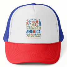 Patriotische Amerika-Blume & Butterfett Fett Text