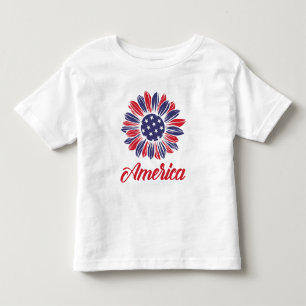 Patriotische Amerikanerin Sonnenblume Kleinkind T-shirt