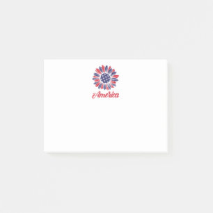 Patriotische Amerikanerin Sonnenblume Post-it Klebezettel