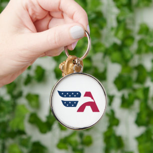Patriotische amerikanische Adler-Buchstabe A-Flagg Schlüsselanhänger
