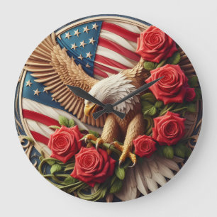 Patriotische Amerikanische Adler-Wanduhr Große Wanduhr