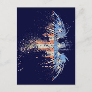 Patriotische amerikanische Adlerflagge Postkarte