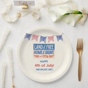 Patriotische amerikanische BBQ-Party zum 4. Juli T Pappteller
