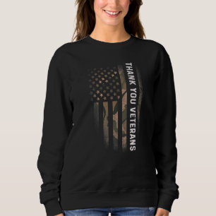 Patriotische amerikanische Camouflage Flag Danke V Sweatshirt