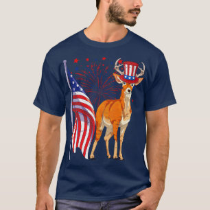 Patriotische amerikanische Fahne Hirsche Lover 4.  T-Shirt