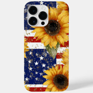 PATRIOTISCHE AMERIKANISCHE FLAGE UND SONNENBLUMEN Case-Mate iPhone 14 PRO MAX HÜLLE