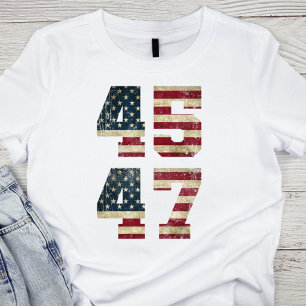 Patriotische amerikanische Flagge 45 & 47 T-Shirt