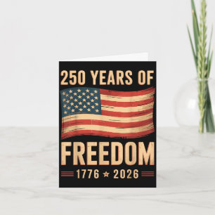 Patriotische amerikanische Flagge 4. Juli 250 Jahr Karte