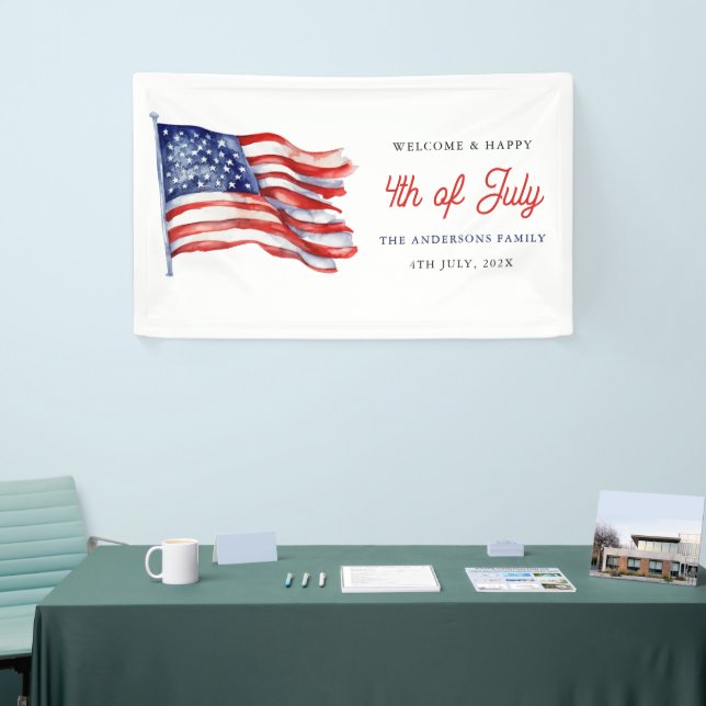 Patriotische amerikanische Flagge 4. Juli Begrüßun Banner (Messeveranstaltung)
