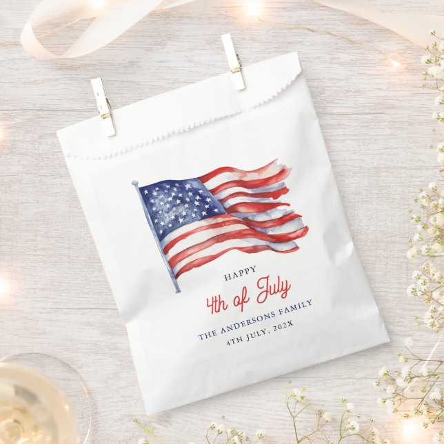 Patriotische amerikanische Flagge 4. Juli Danke Geschenktütchen (Ausgeschnitten)