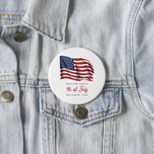 Patriotische amerikanische Flagge 4. Juli Familien Button