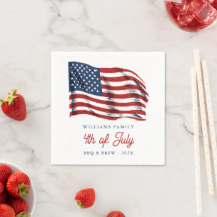 Patriotische amerikanische Flagge 4. Juli Familien Serviette
