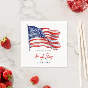 Patriotische amerikanische Flagge 4. Juli Familien Serviette