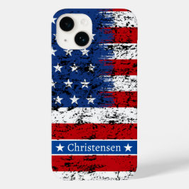 Patriotische amerikanische Flagge 4. Juli Monogram Case-Mate iPhone 14 Hülle