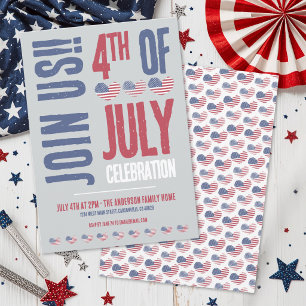 Patriotische amerikanische Flagge 4. Juli Party Einladung